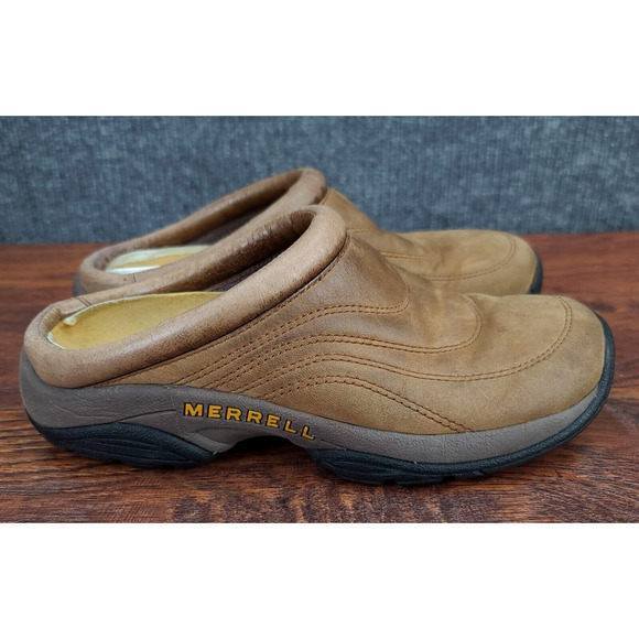 Merrell Jungle Moc Slip On Clogs Womens 7 Brown Suede Comfort Casual - Picture 1 of 14